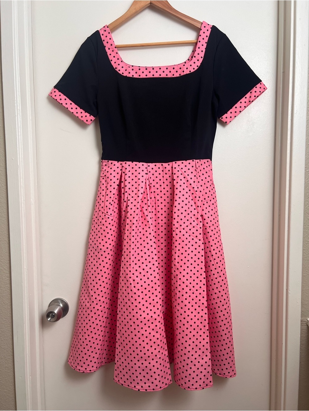 NWT Pink Polka Dot Fit & Flare Dress Disney Inspired Retro Cosplay Dress M
